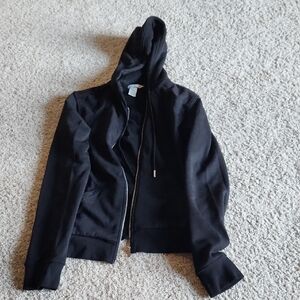 Never Worn Women's Black H&M Hoodie Jacket, Size XS